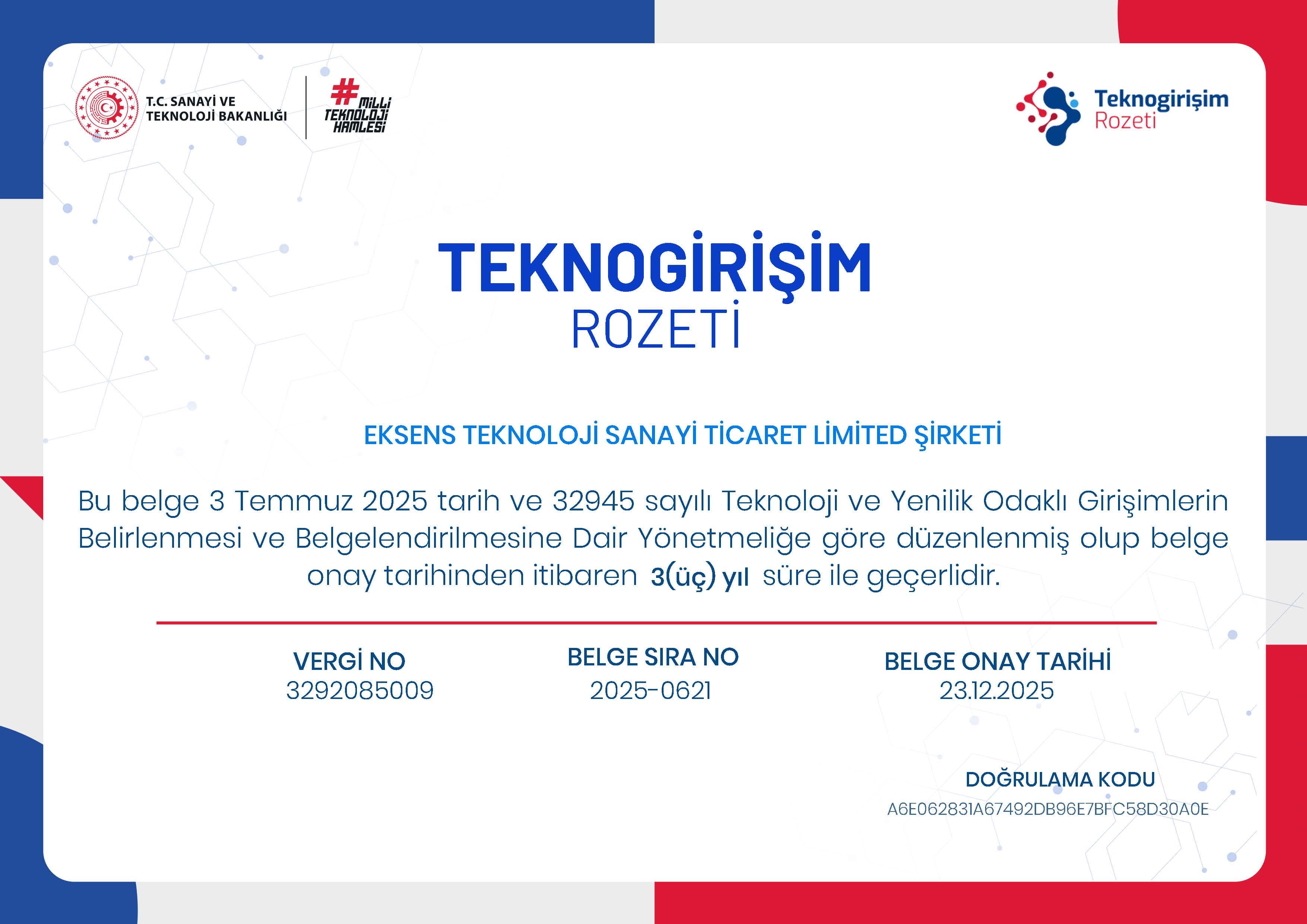 Tekno Girişim Belgesi